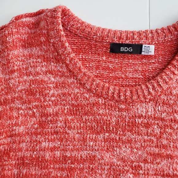 BDG Heathered Orange Drop Shoulder Sweater - Picture 5 of 7